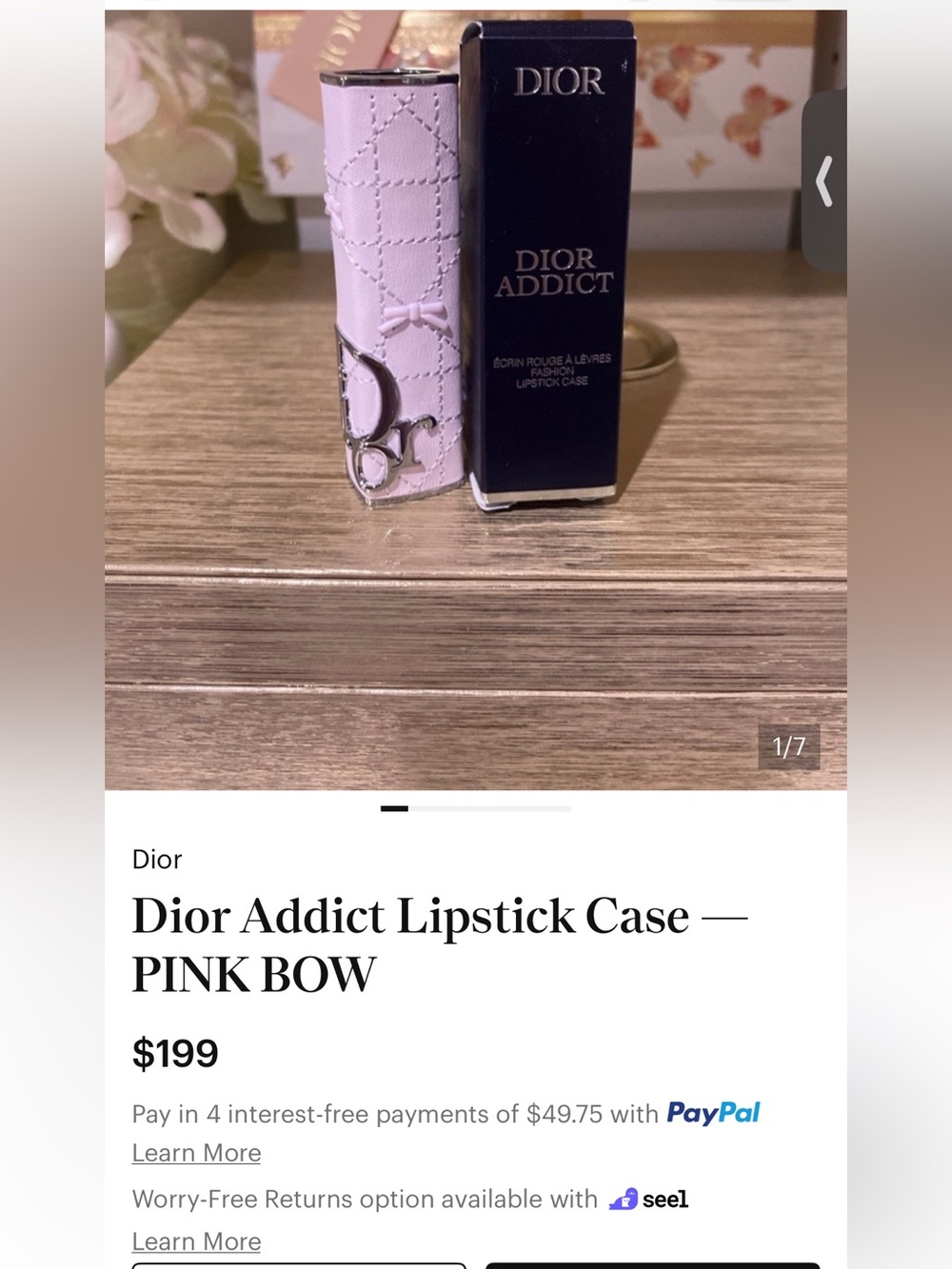 ✨LIMITED EDITION~Dior Addict Lipstick Case Pink Bow Cannage NIB SOLD OUT ✨ - Picture 7 of 8